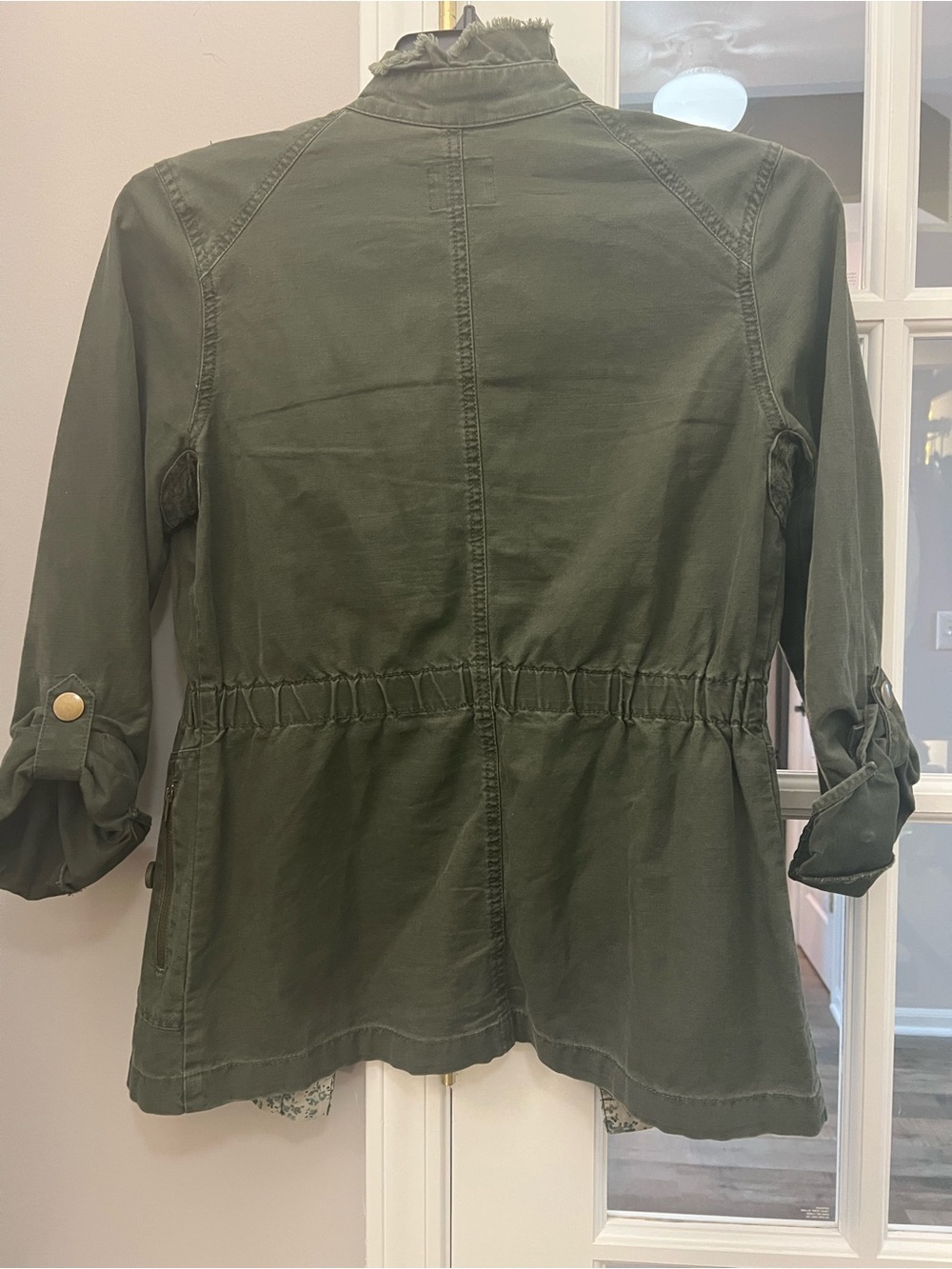 ELLE Olive Green Cinch-Waist Utility Jacket size 4 - Picture 3 of 12